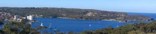 Panoramic view of North Head, Sydney Harbour.